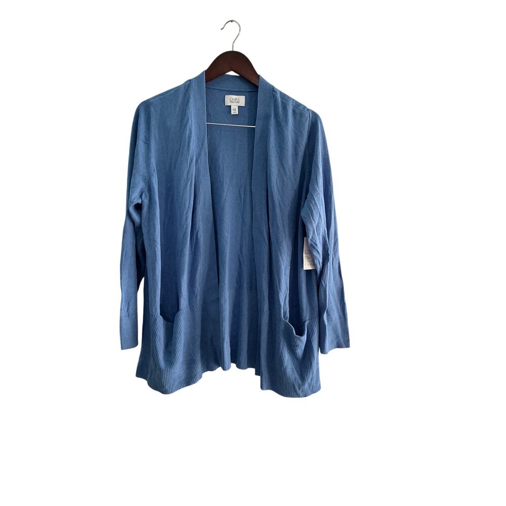 NWT Croft & Barrow The Classic Ribbed Knit Cardigan Sweater Size PXXL XXL Petite - Picture 1 of 3